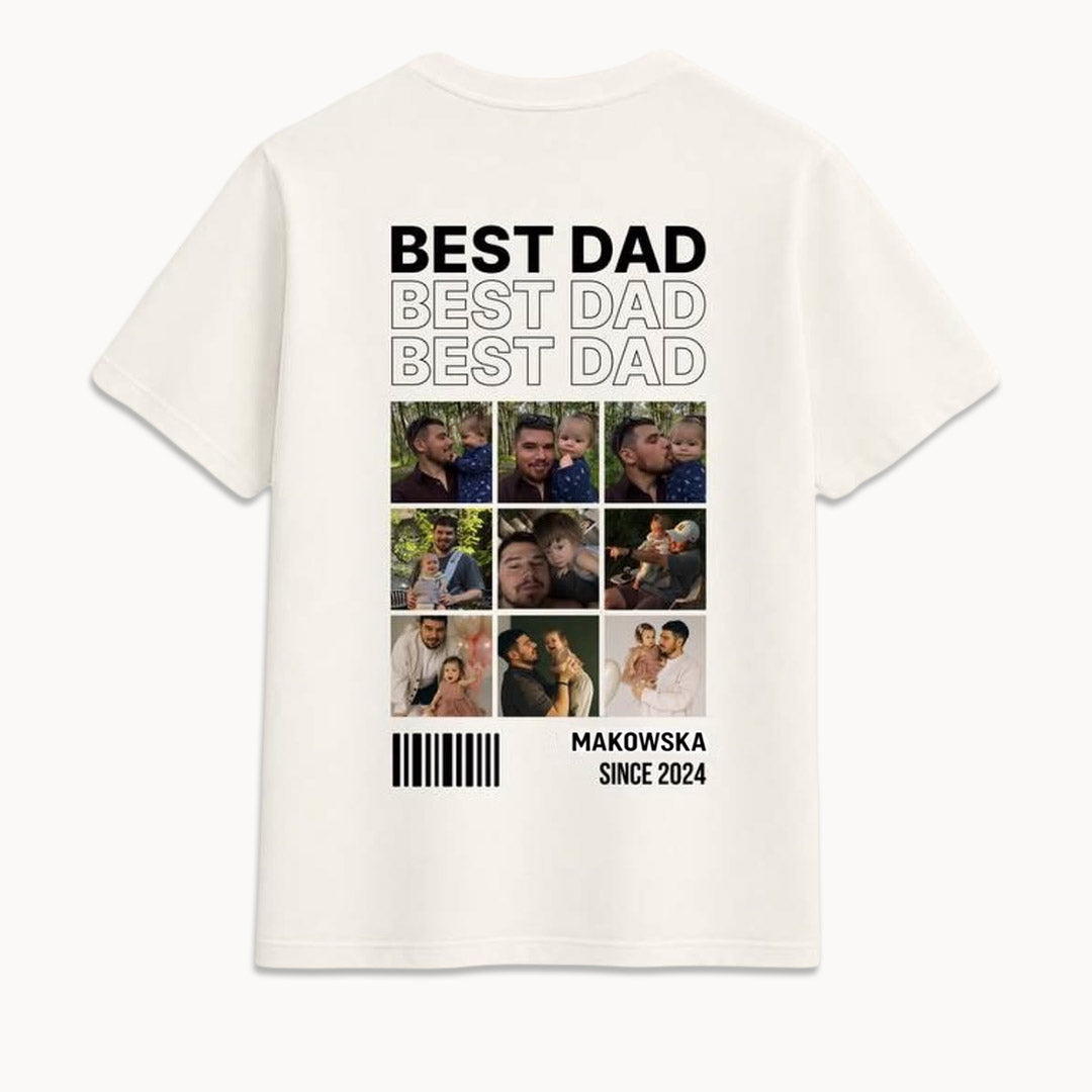 Koszulka Best Dad z własnymi zdjęciami